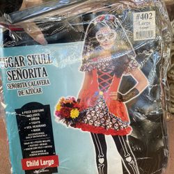 Sugar Skull Senorita Child Large 