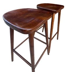 Solid Wood Bar Stools -Set Of 2