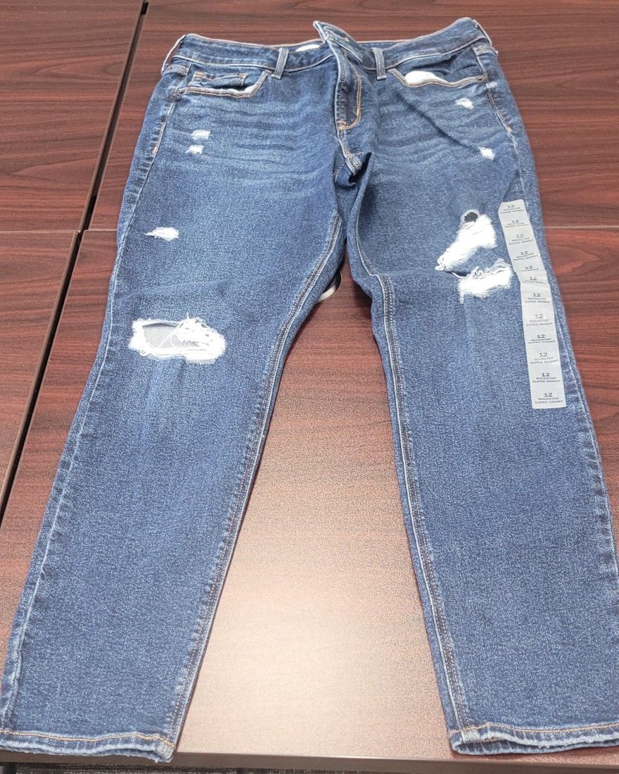 Woman Size 12 Blue Denim Jeans New With Tag