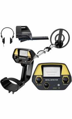 JUANGU Metal Detector for Adults & Kids - Lightweight 2.8lbs with 8" Search Coil, Adjustable Stem for Beach, Gold & Coin Hunting with Headphones - Eas