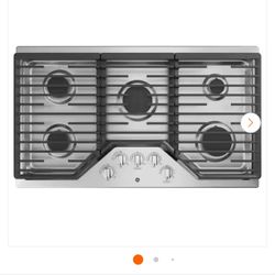 GE 36 in Gas Cooktop - Stainless Steel with 5 Burners Including Power Boil Burner. New - see description