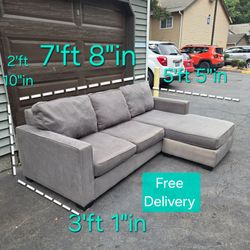 Free Delivery| Gray Ashley 2 Piece Sectional 3 Seat Sofa/Couch with Reversible Chaise
