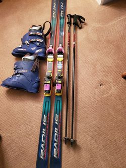 Olin skis, Lange boots, Scott poles