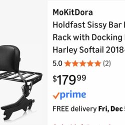 MoKitDora Bar Luggage Rack Combo 3304BEST Harley Soft tail 2018-Up/ Fat boy NEW!