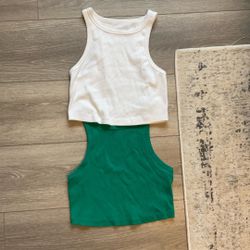 Green And White Tank Tops 
