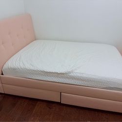 Full storage bed with mattress