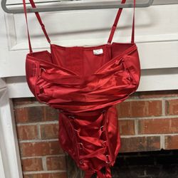 Red Lace Up Corset By Spirit Halloween size 2XL ... NWT