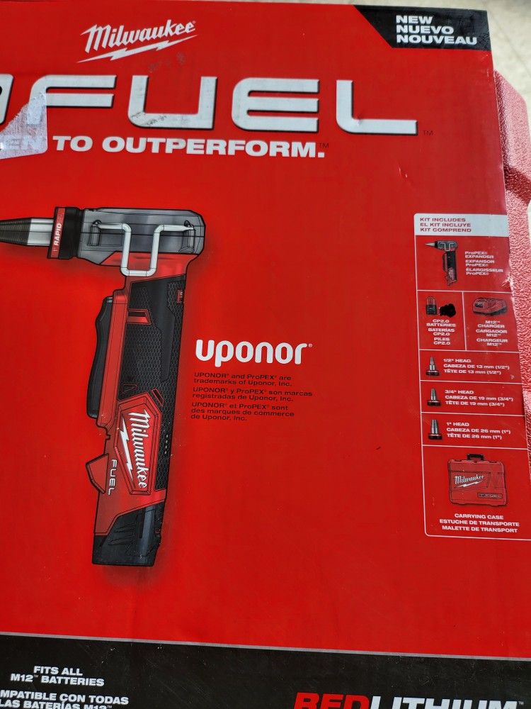Milwaukee
$599.99
M12 FUEL ProPEX Expander Tool Kit with 1/2 in. - 1 in. RAPID SEAL ProPEX Expander Heads