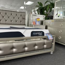 Queen Bedroom Set Package On Furniture Liquidation Now!! Queen Bed, Dresser, Mirror, Nightstand, Queen Size Mattress and Box Spring!! $1499