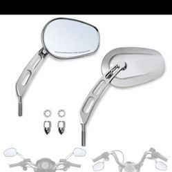 Handlebar Mount Mirrors, Left & Right Side Rearview mirrors for 1 Harley Models,for CVO Dyna Electra Glide Road Glide Road King Softail Stree