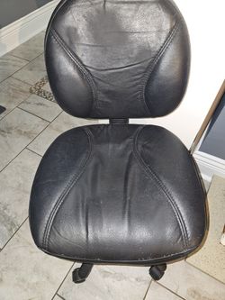 Black Faux Leather Office Chair with Wheels