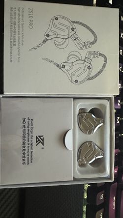 Linsoul KZ ZS10 Pro 4BA+1DD 5 Driver in-Ear HiFi Metal Earphones with Stainless Steel Faceplate, 2 Pin Detachable Cable (with Mic, Purple)