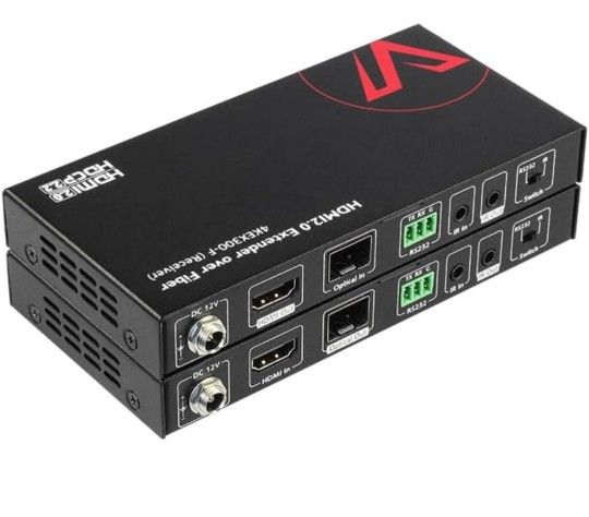 Av Access HDMI Extender Over Fiber Optic, HDMI 2.0 4K60Hz YUV4:4:4 18Gbps Over Fiber Optical Cable up to 1000ft, HDCP2.2, HDR10, 5.1/7.1CH, Dolby Atmo