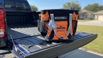 Engel Black and Orange Heavy Duty Backpack Cooler Bag New Retails $129.99 20x8x17in