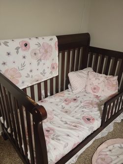 Nursery Bedding & Decor Pink & Grey Floral Design