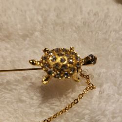 Clear Rhinestone Turtle Broach $20