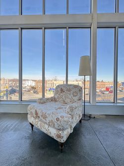 The Inside English Roll Arm Traditional Beige Brown Accent Lounge Sofa Couch Chair  (🚚 Free Local Delivery) 