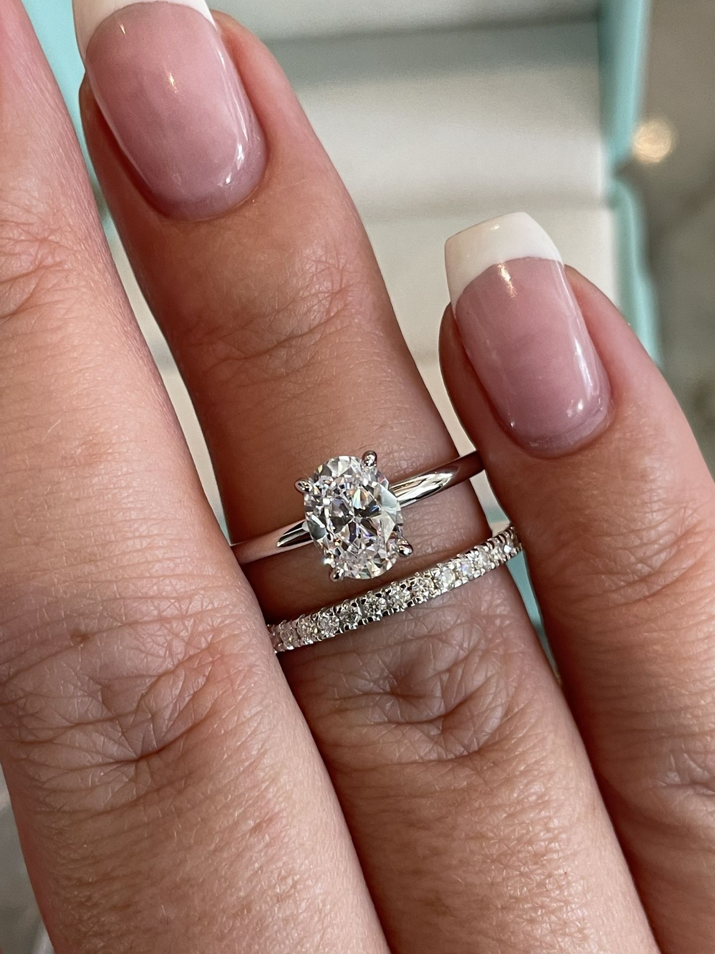 Brand New Sterling Silver 925Engagement Ring Set With CZ Diamonds  