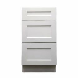 12" White Shaker Solid Wood Dovetailed Joint 3 Drawers Base Bathroom Vanity 