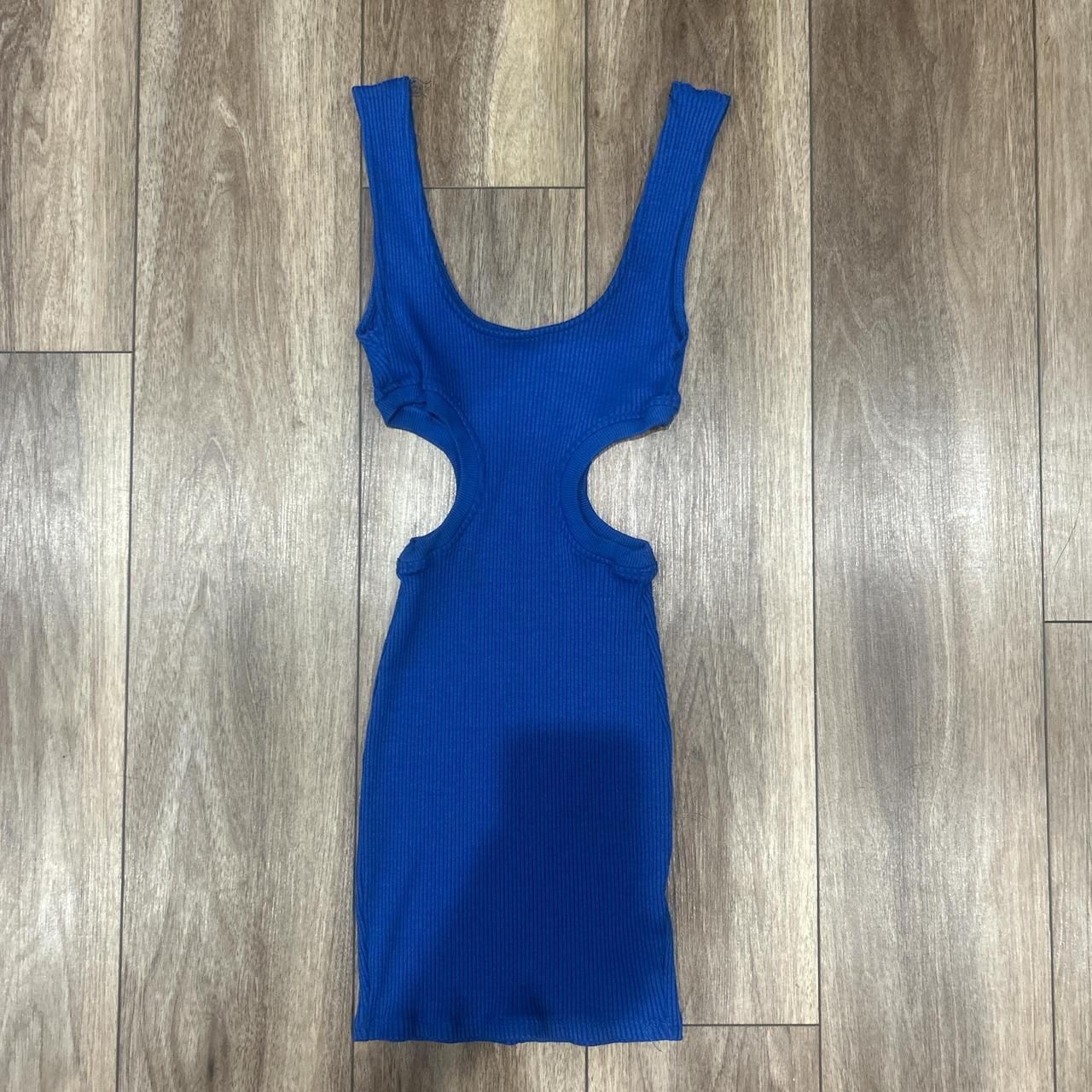ZARA Electric Blue Cutout Bodycon Dress - Size Small