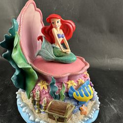 Vintage Disney Parks Little Mermaid Ariel Wind Up Music Box “Under The Sea” 1988