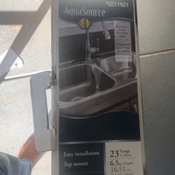 Brand New Stainless Steel Kitchen Sink 23 Gage Heavy Duty 6.5 In Depth.33in X 19 In