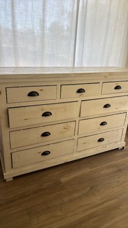White rustic dresser
