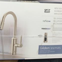 MOEN Gilden Single Handle PullDown Sprayer Kitchen Faucet with Reflex and Power Boost in Spot Resist Stainless