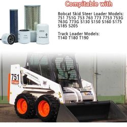 Filter Kit Compatible with Bobcat Skid Steer Loader 743 751 T140 T180 T190 S130 S150 S160 S175 S185 S205 753 7
