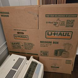 Moving boxes and bubble wrap