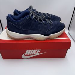 Jordan 11 Low Derek Jeter RE2PECT Size 10.5 Navy Suede – Rare Clean Pair