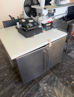 Commercial Stainless Steel Storage Cabinet with Stone Countertop