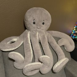 Large Gray Octopus Stuffed Animal - Frolics Kids Collection
