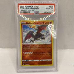 2023 POKEMON SWORD & SHIELD CROWN ZENITH #020 RADIANT CHARIZARD PSA 10