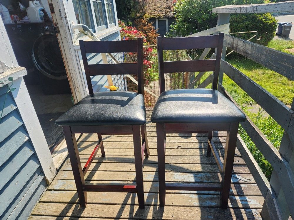 Two Tall Counter Height Chairs