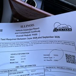 Failed Smog Test/Emissions Test 