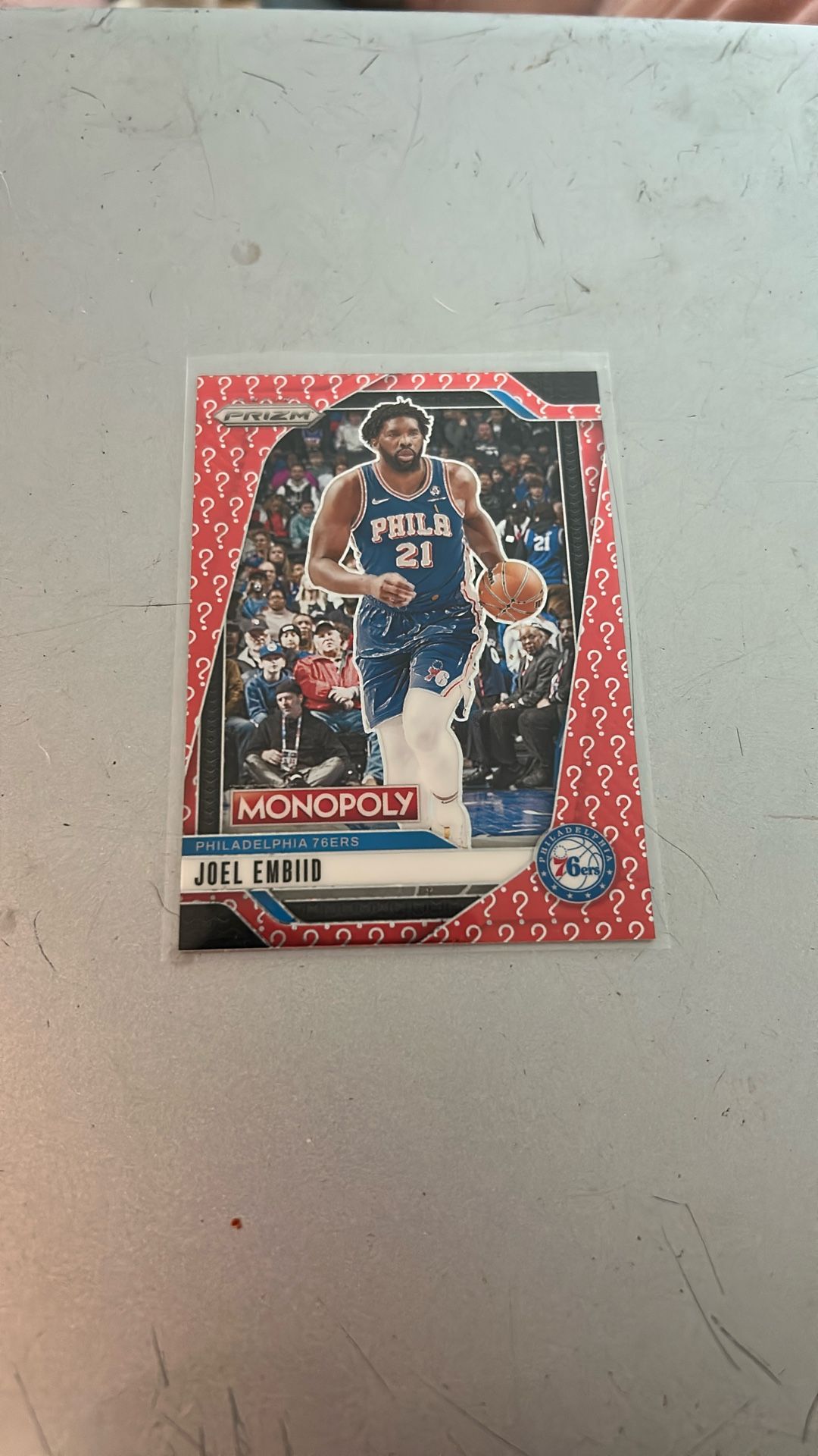 2024-2025 NBA Panini Monopoly Prizm Red Question Mark Joel Embiid Prizm #1