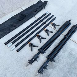 (New) $40 Heavy Duty Backdrop Stand 8.5x10 FT with Carry Bag and Clips