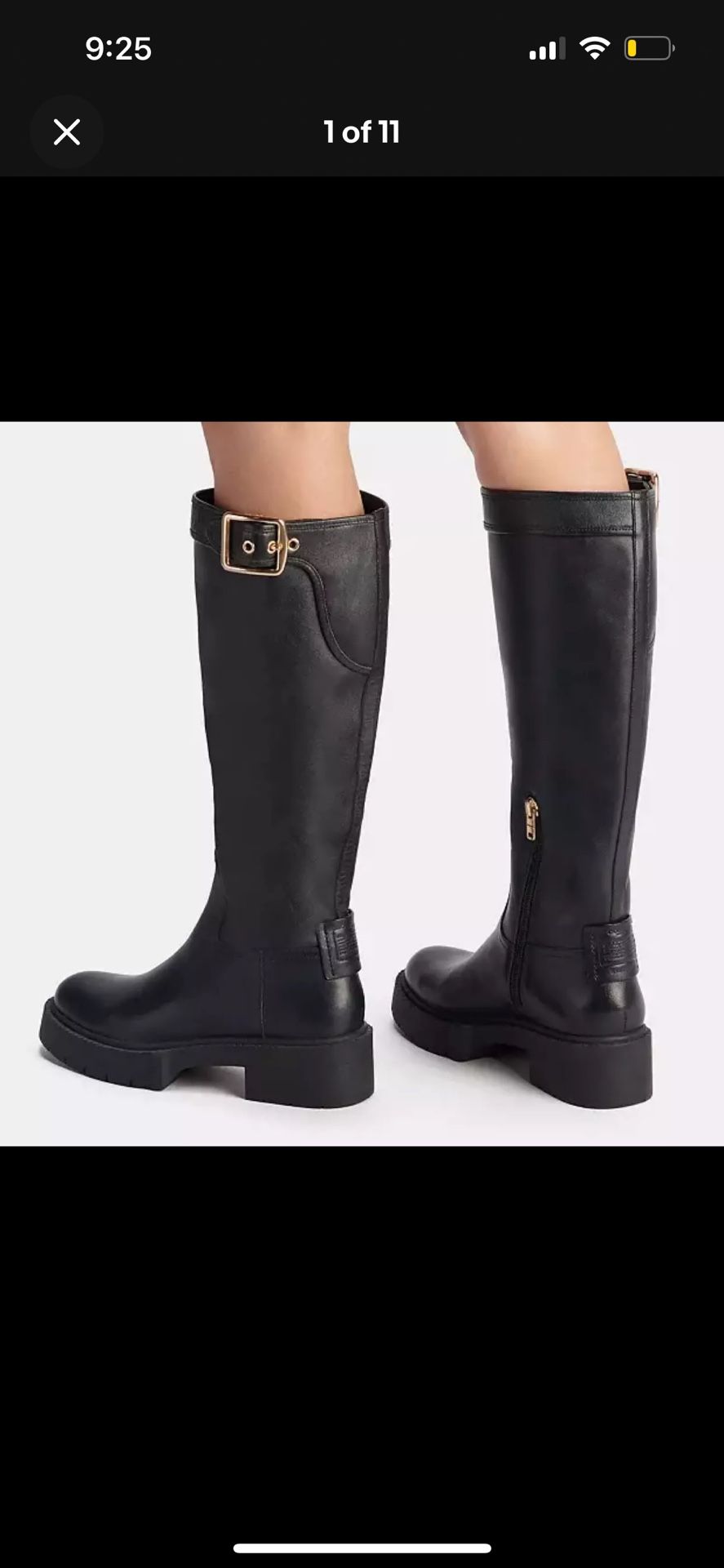 Coach Riding Boots Tall Black Leather 9.5