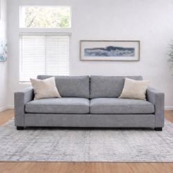 Modern Gray 3-Seat Sofa – 77” Wide