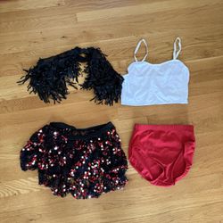 Red and black sequin skirt and top set #sequinset size adult small