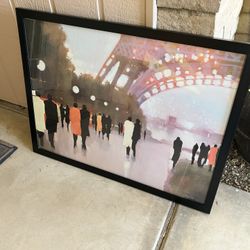Framed Art: French Eiffel Tower Scene