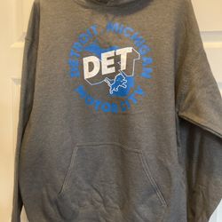 Detroit Lions NFL Team Apparel Gray Hoodie Sweatshirts Sizes Small, Large, XL, XXL