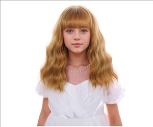 Child's/Girls/Petite Strawberry Blonde Short Wavy Wig with Bangs Heat Resistant