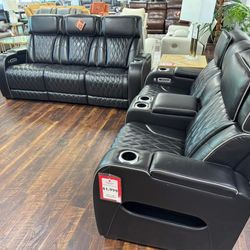 Power Reclining Sofa Or Love Seat Heat And Massage LED $1499 Each Your Choice