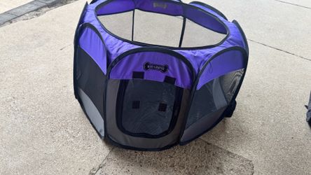 Puppy pen with shade covering and caring case