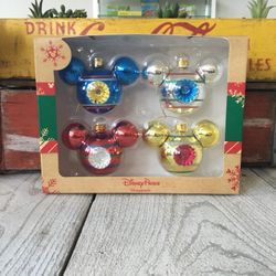 Disney Parks 4 Piece Set Of Mickey Mouse Ornaments 