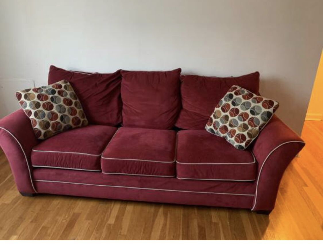 Very Comfortable, Beautiful Red Couch