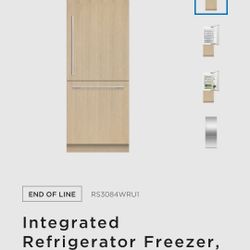 30" Fishers & Paykels Built-In Integrated Panel Ready Bottom Freezer Refrigerator 