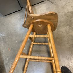 2 Stools Solid Oak Swivel 